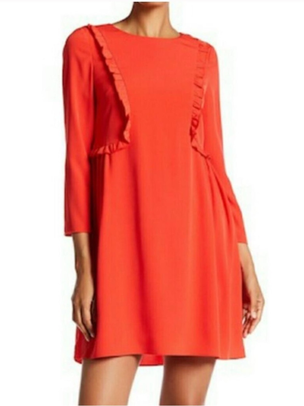 CeCe Ruffle Detail Long Sleeve Sheath Dress Size 12 NWT